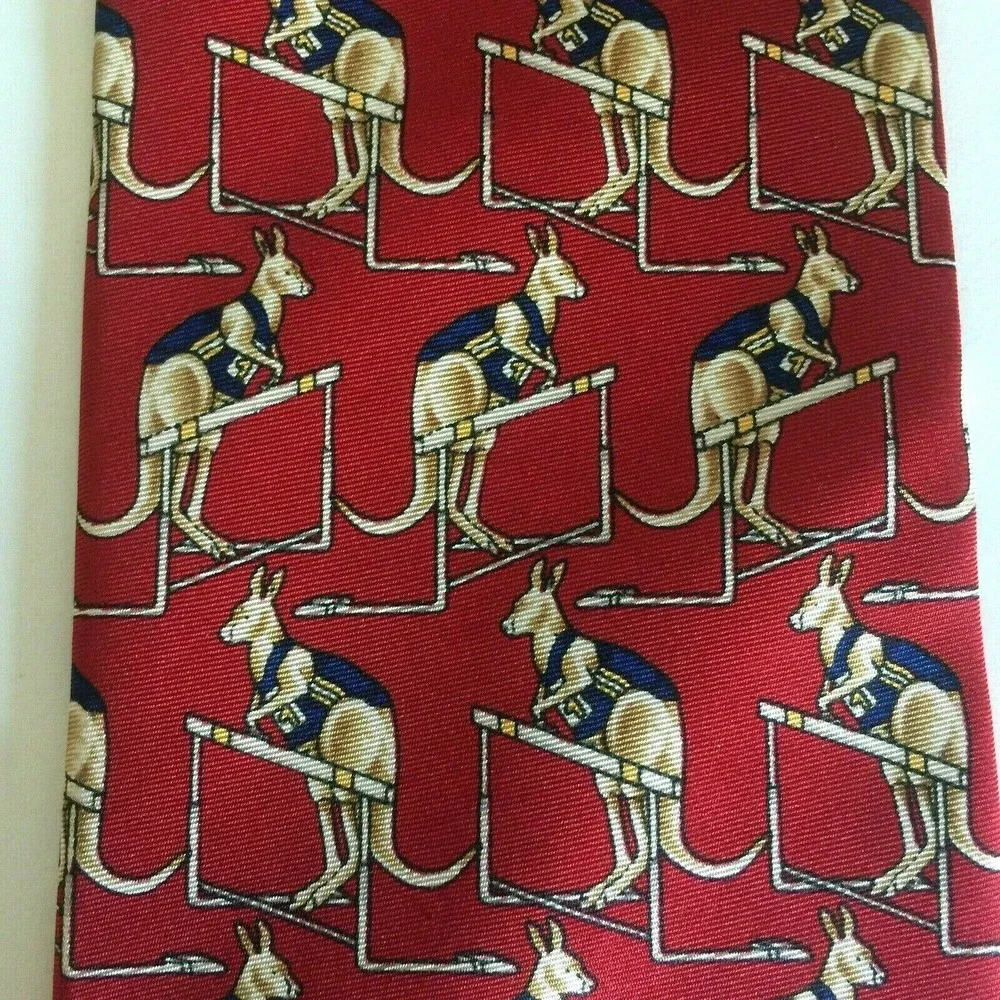 Brooks Brothers Makers Tie Red Kangaroo Sport
